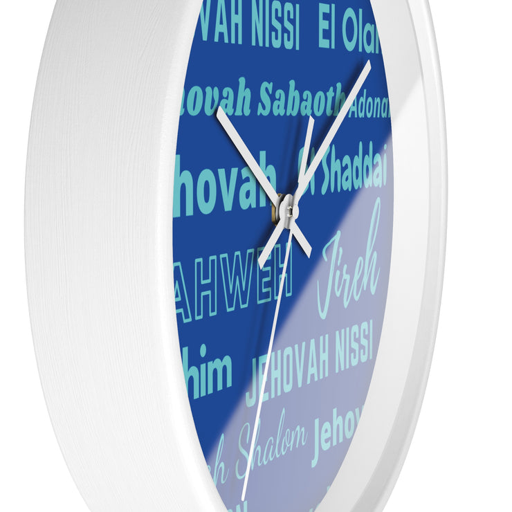 Timeless Grace Wall Clock - Cobalt & Cyan Blue