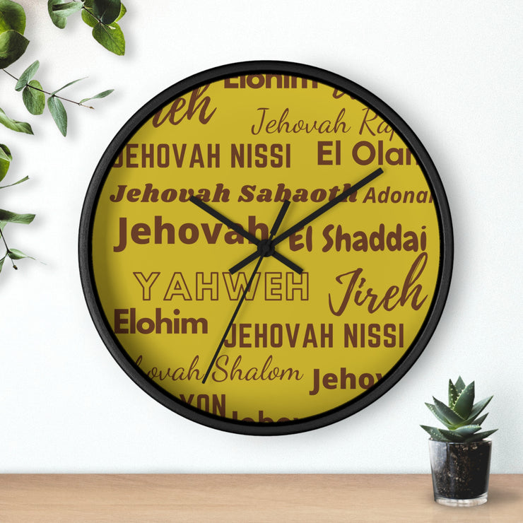 Timeless Grace Wall Clock - Brown & Yellow