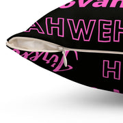 Soft Square Polyester Pillow - Black & Pink