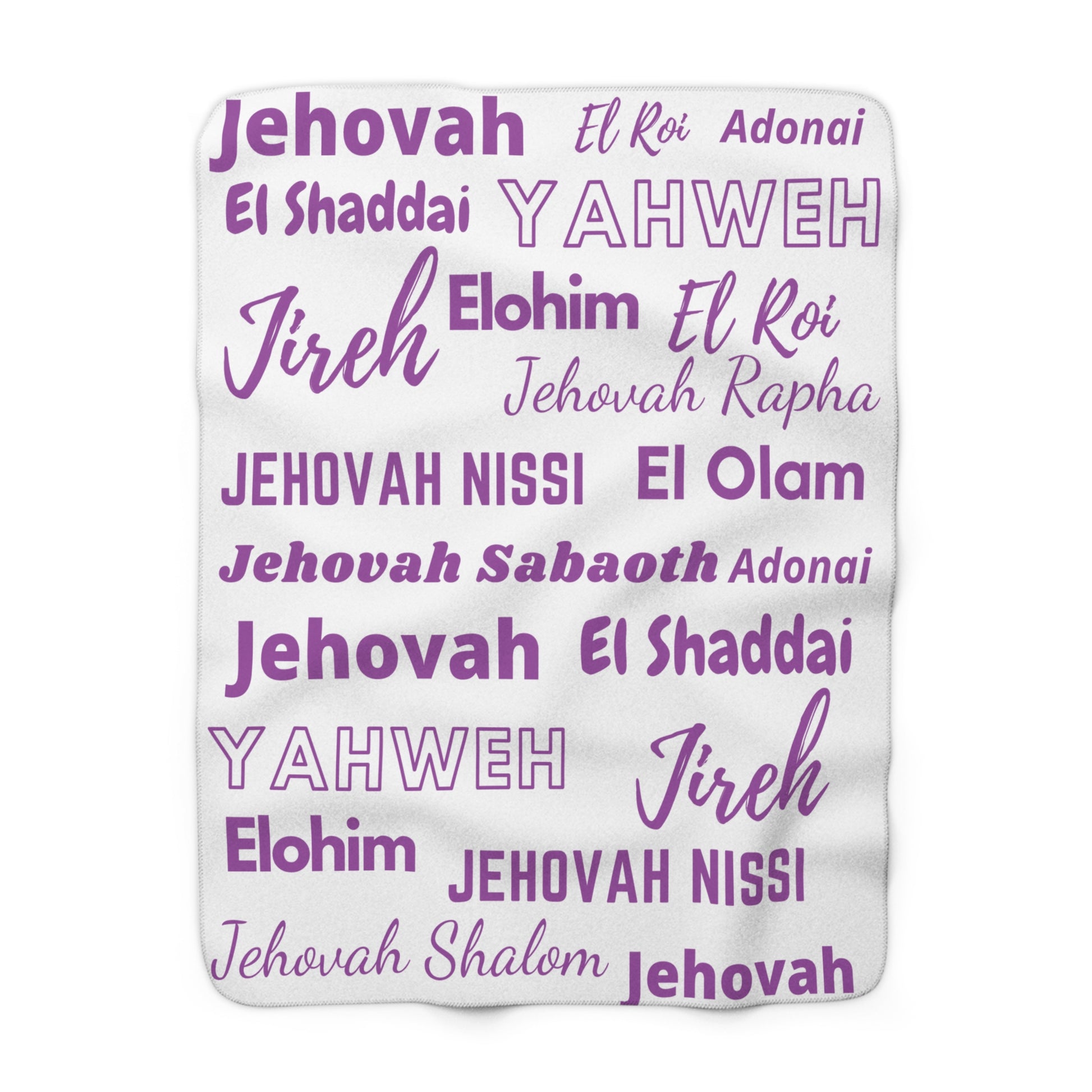 Sherpa Fleece Blanket - Purple & White