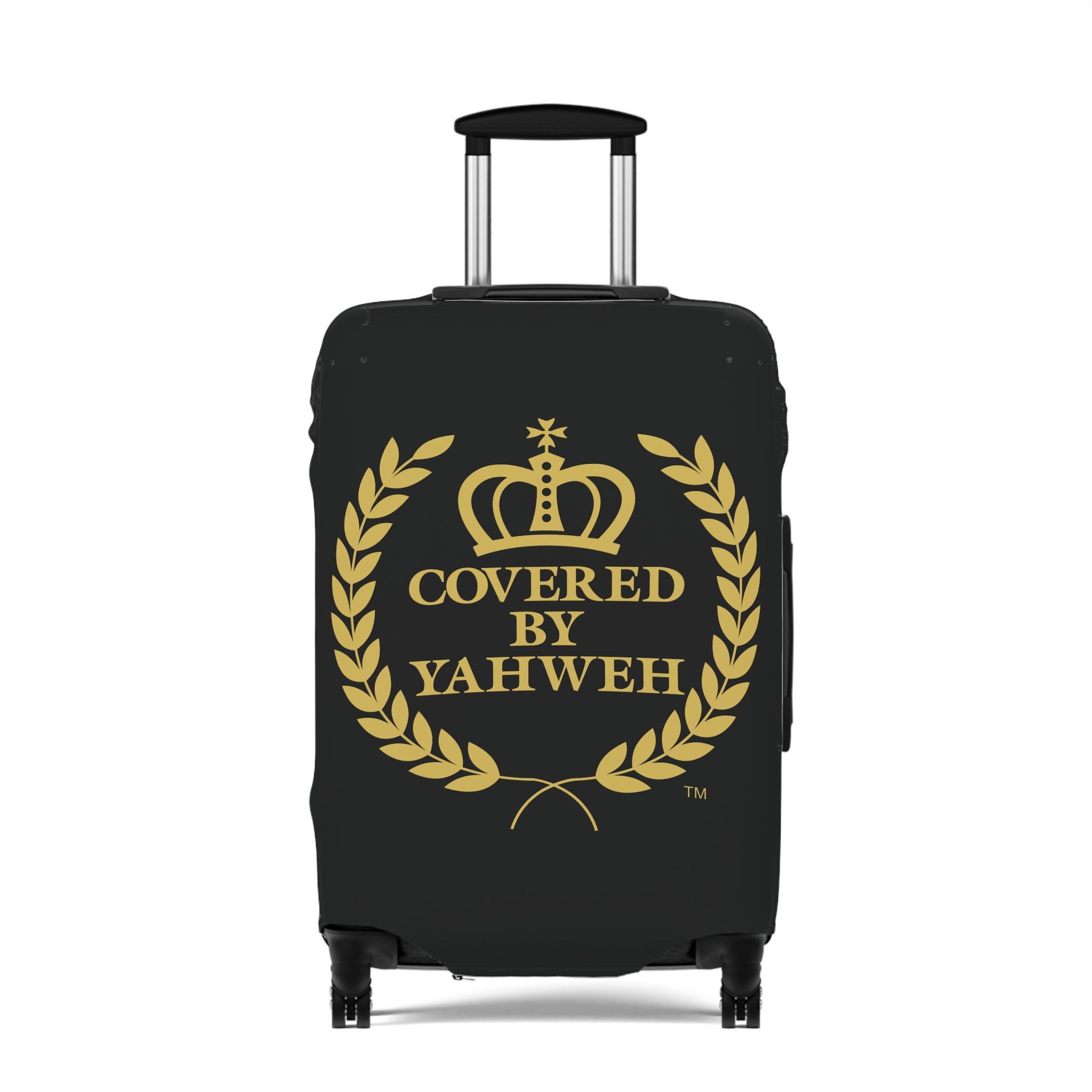 Covered by Yahweh Protective Luggage Cover - Black
