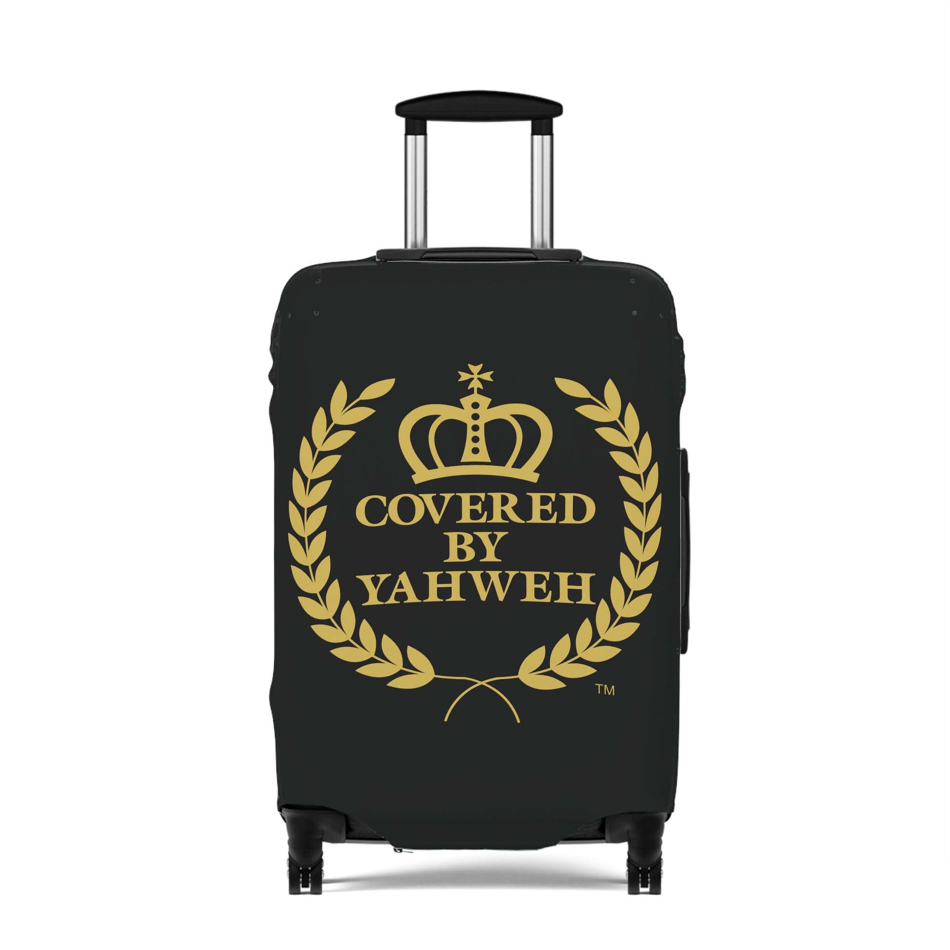 Covered by Yahweh Protective Luggage Cover - Black