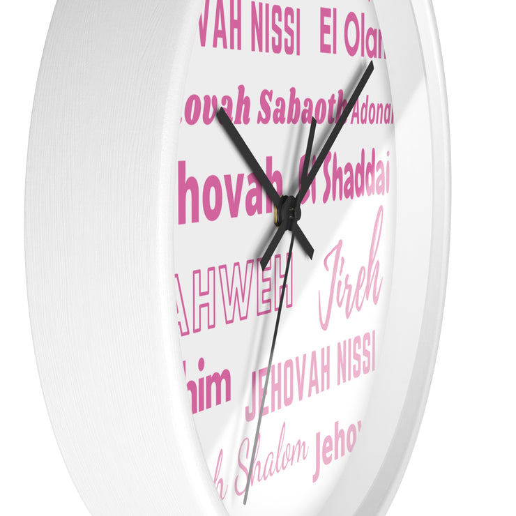 Timeless Grace Wall Clock - Pink & White