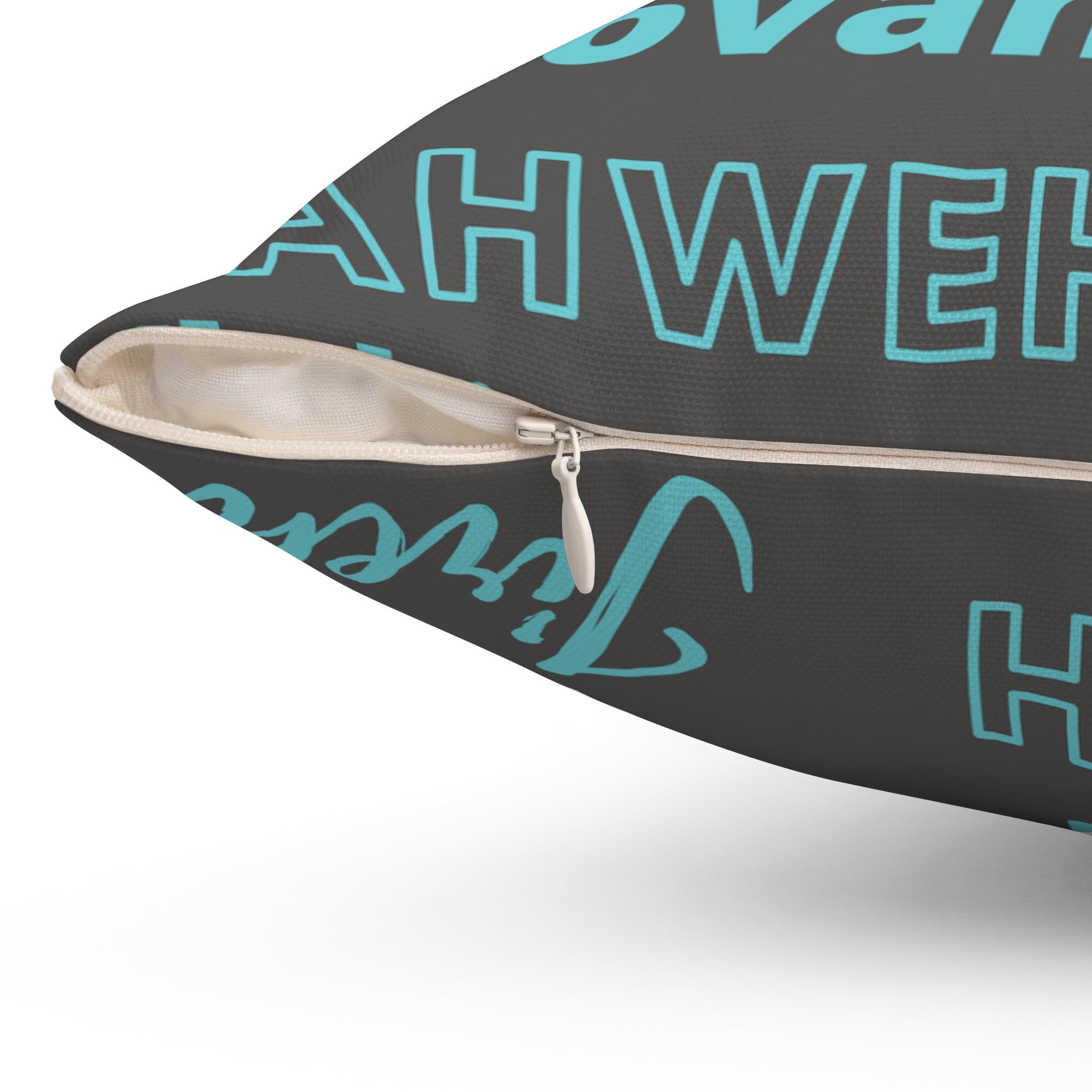 Soft Square Polyester Pillow - Gray & Blue