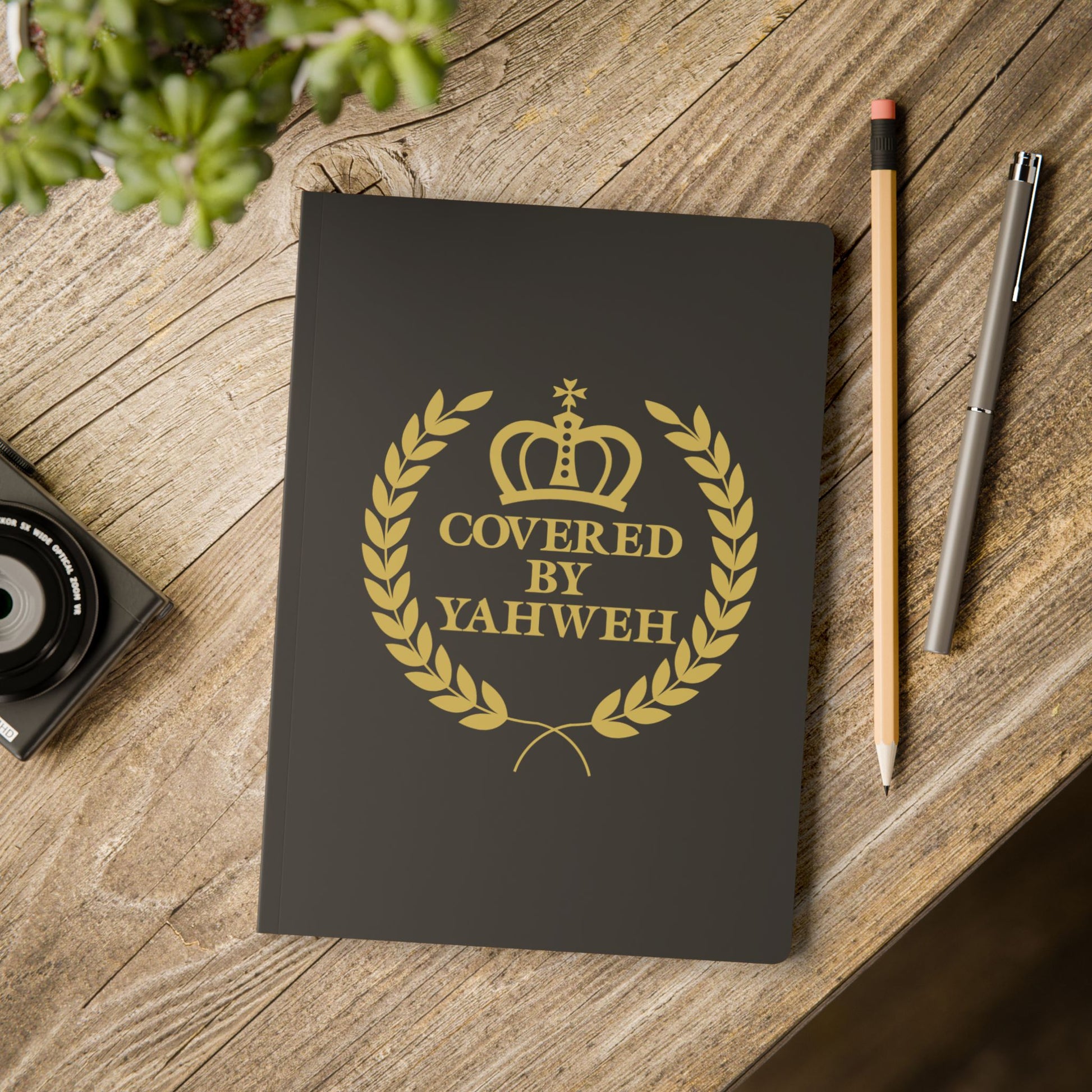 Covered by Yahweh Softcover Journal - Black