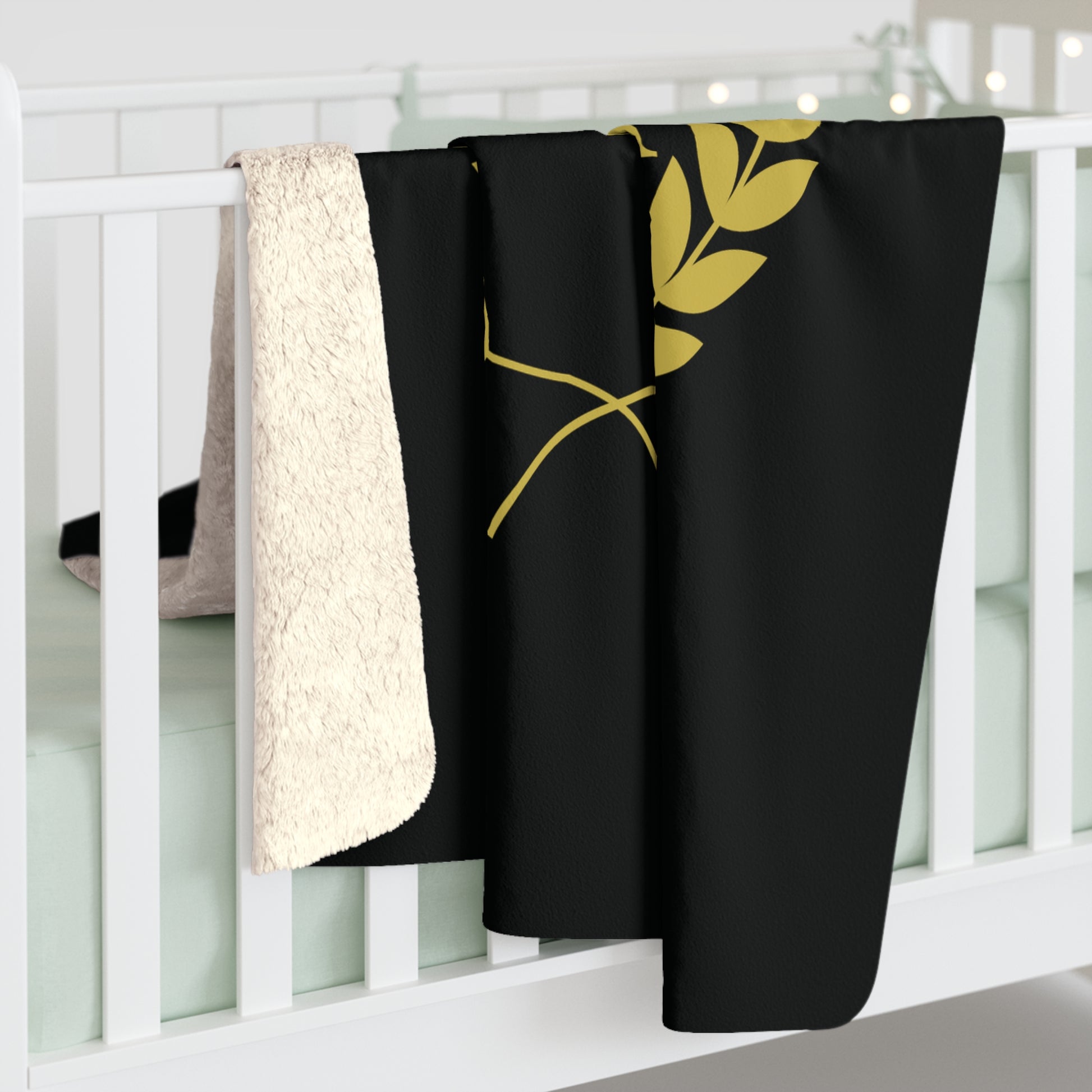 Covered by Yahweh Sherpa Fleece Blanket - Black