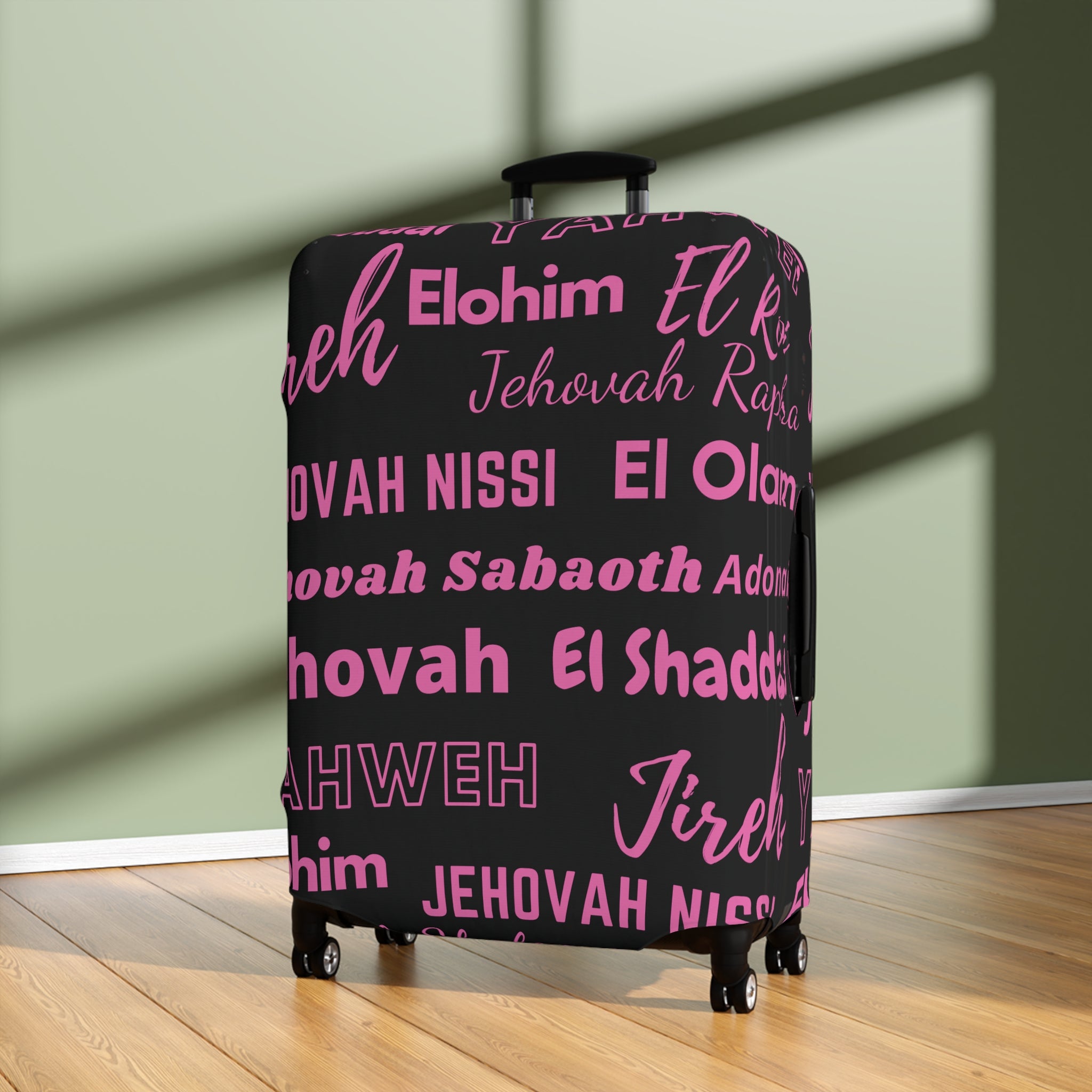 Protective Luggage Cover - Black & Pink