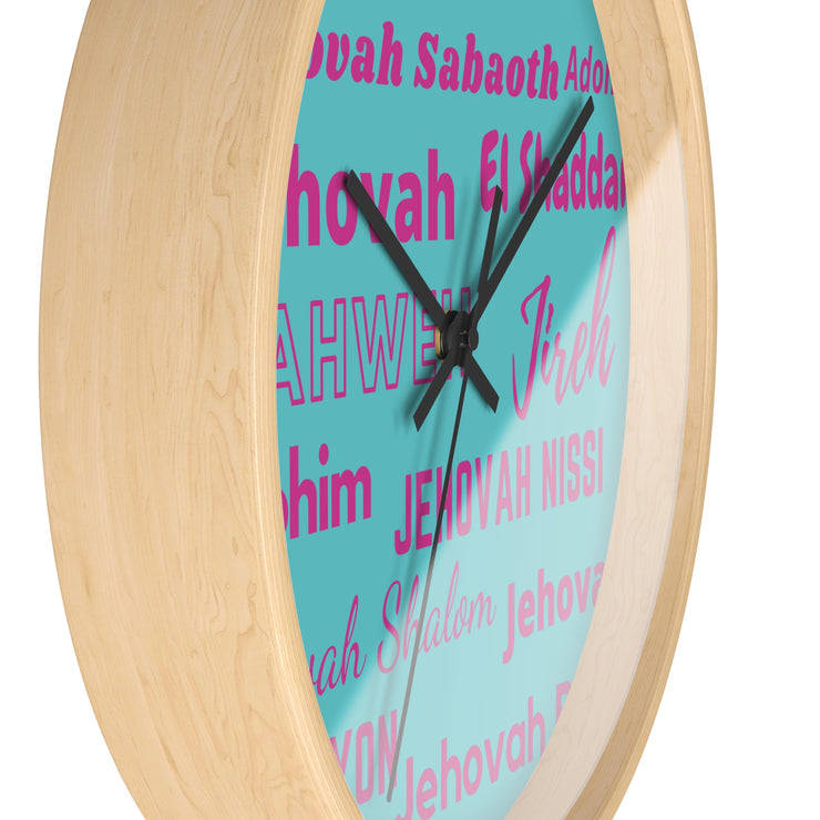 Timeless Grace Wall Clock - Pink & Blue