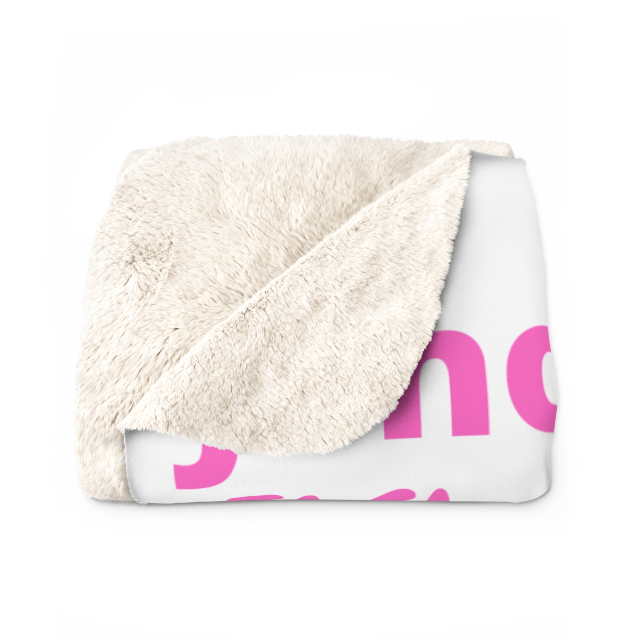 Sherpa Fleece Blanket - Pink & White