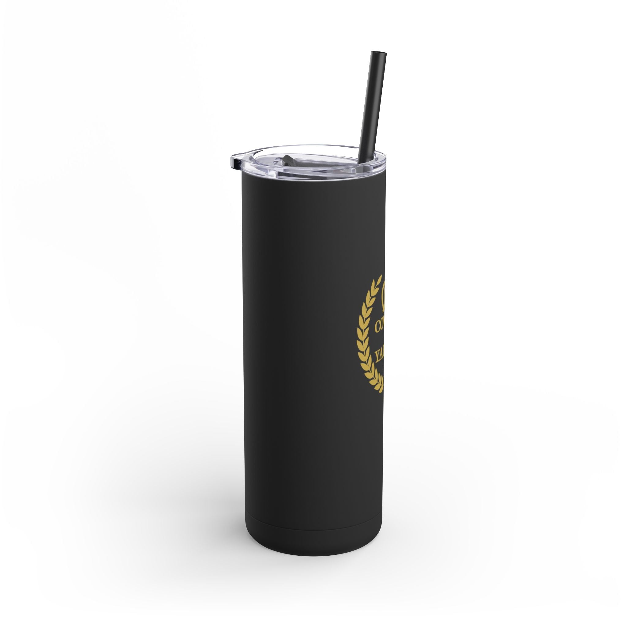Covered by Yahweh Insulated Skinny Matte Tumbler - Black