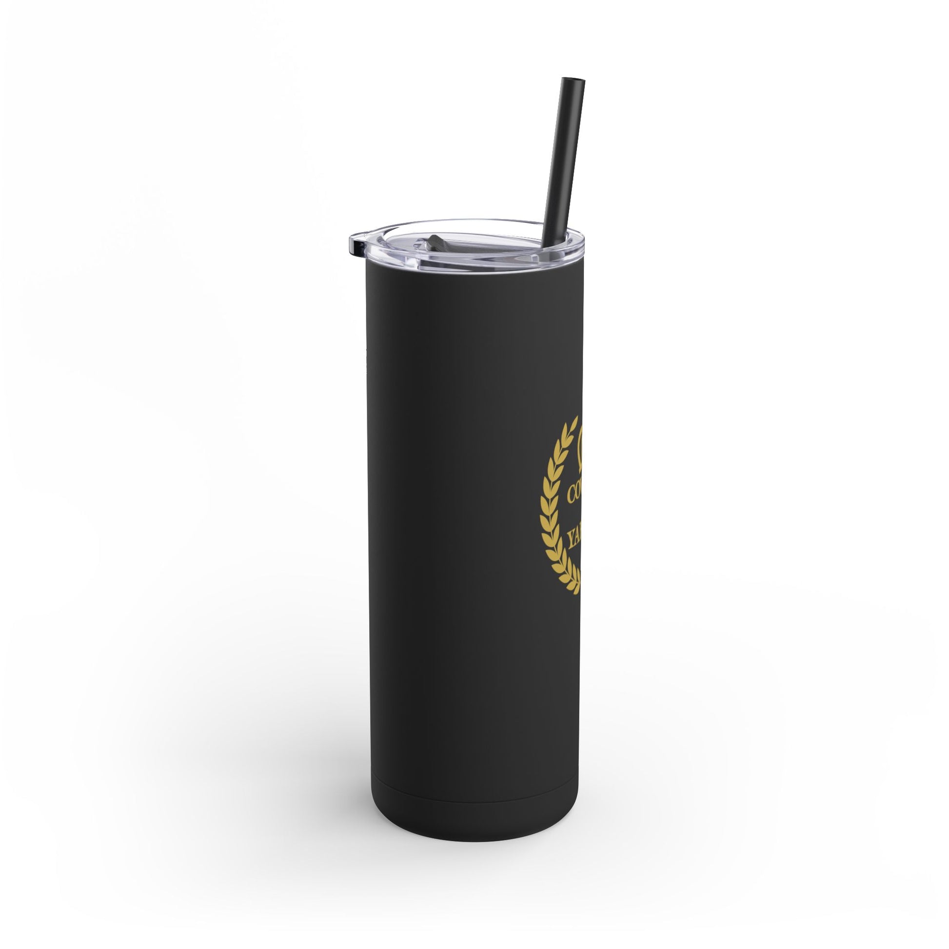Covered by Yahweh Insulated Skinny Matte Tumbler - Black