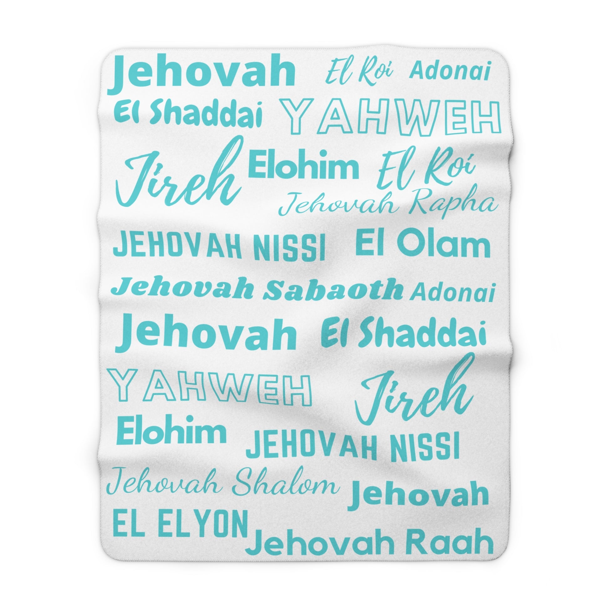 Sherpa Fleece Blanket - Blue & White