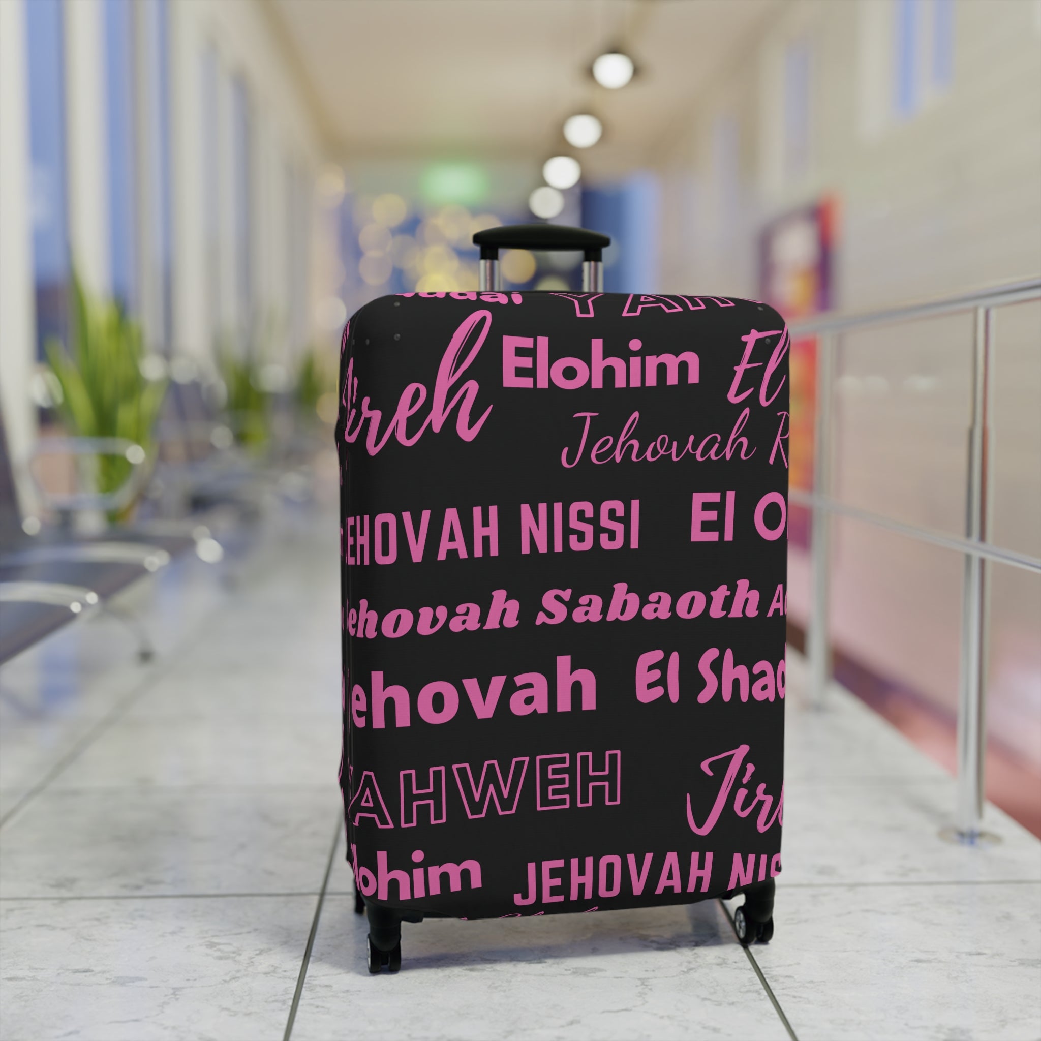 Protective Luggage Cover - Black & Pink