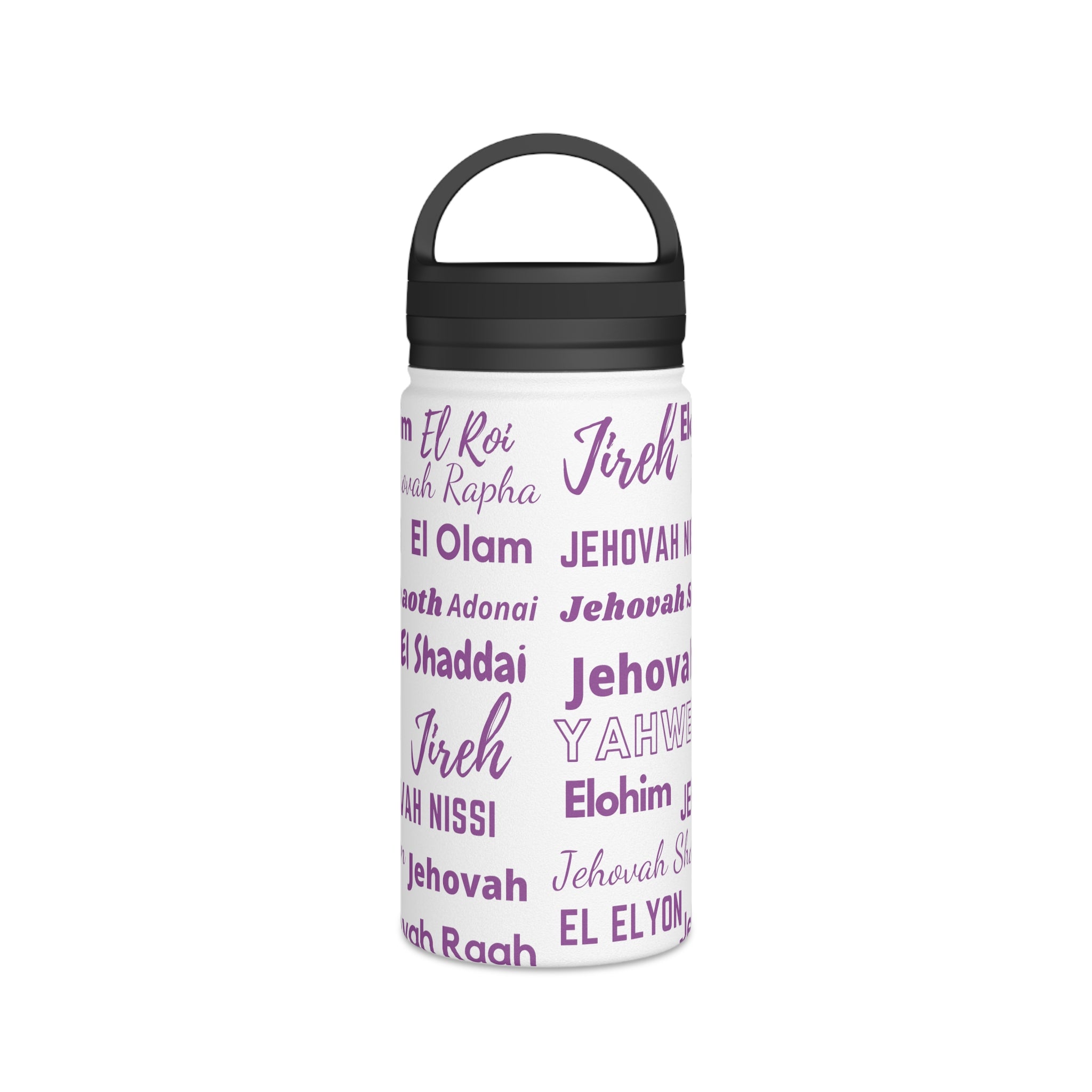 Stainless Steel Wellness Water Bottle - Purple & White