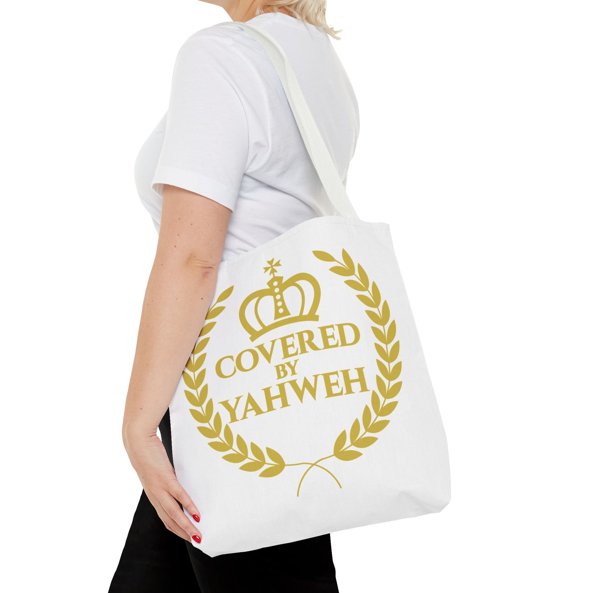 Covered by Yahweh Tote Bag  - White