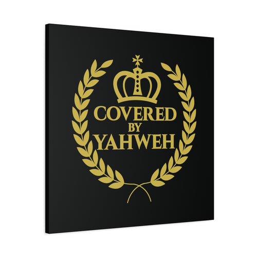 Covered by Yahweh Premium Canvas Art - Black