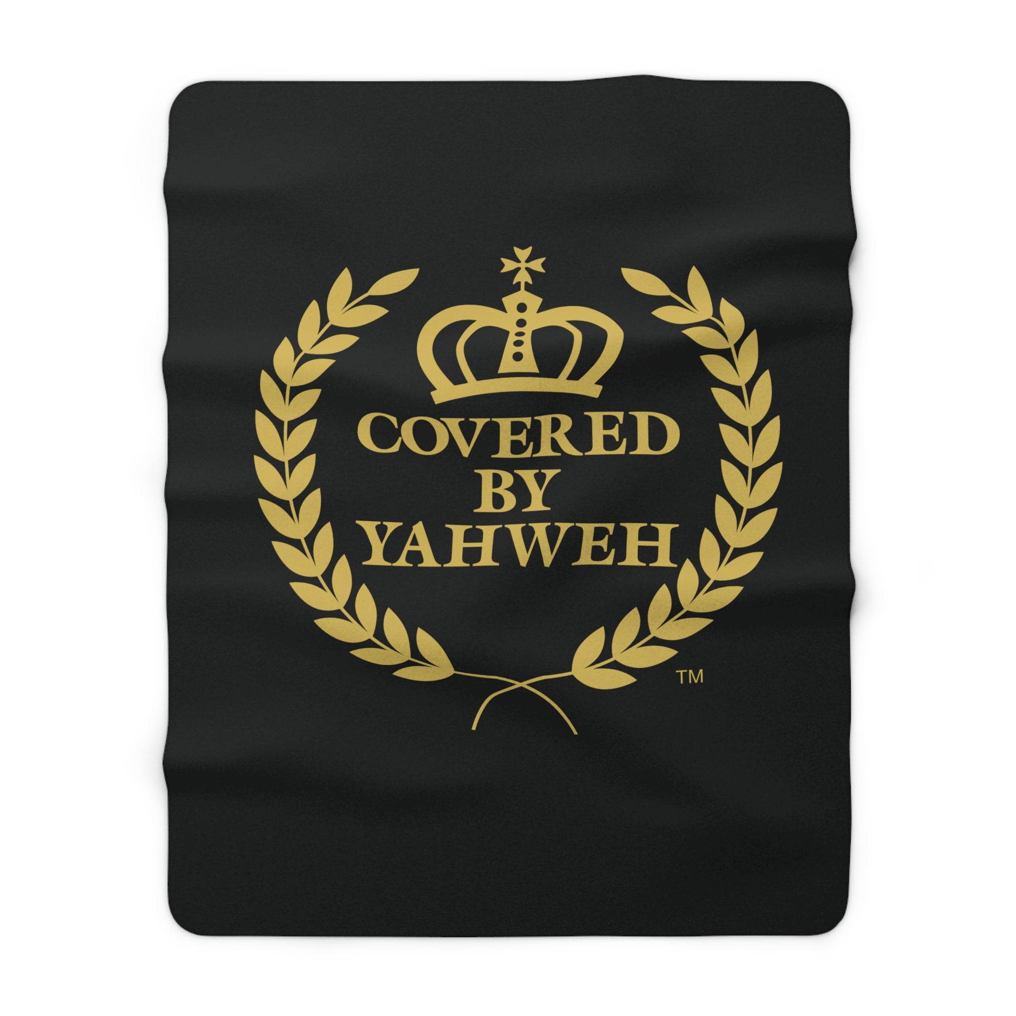 Covered by Yahweh Soft & Cozy Sherpa Fleece Blanket - Black