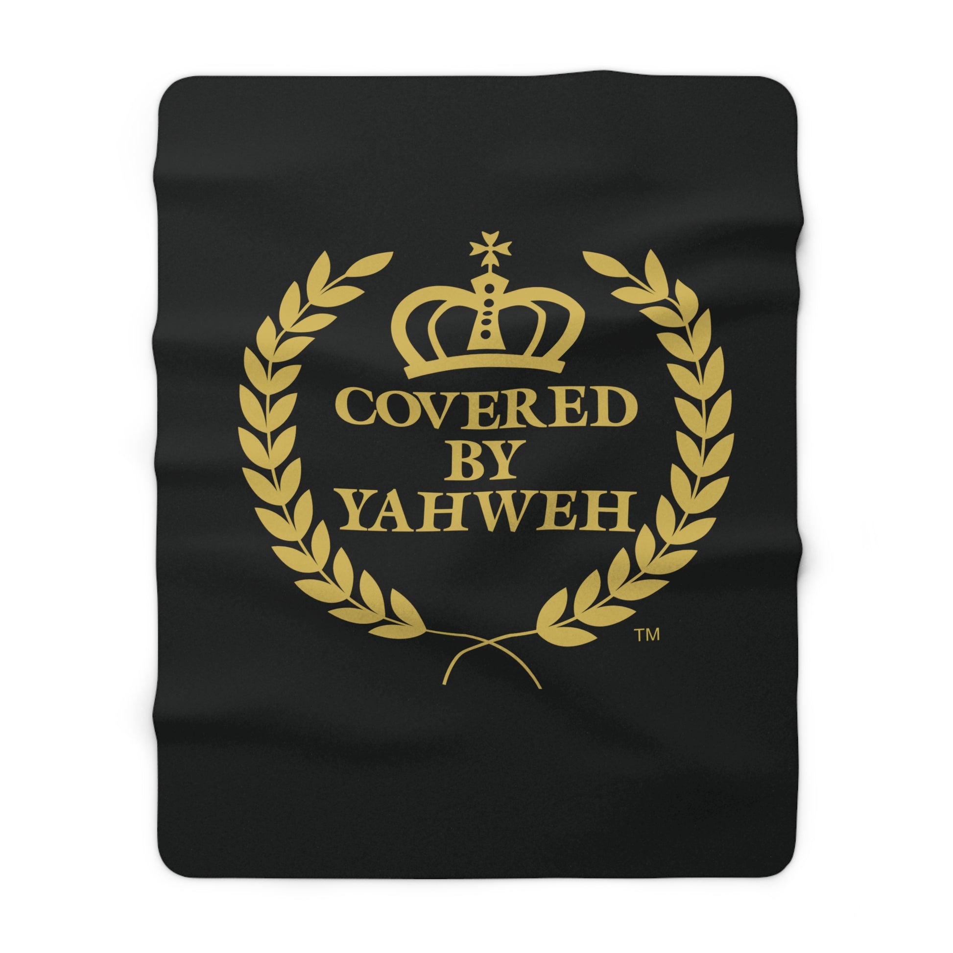 Covered by Yahweh Soft & Cozy Sherpa Fleece Blanket - Black