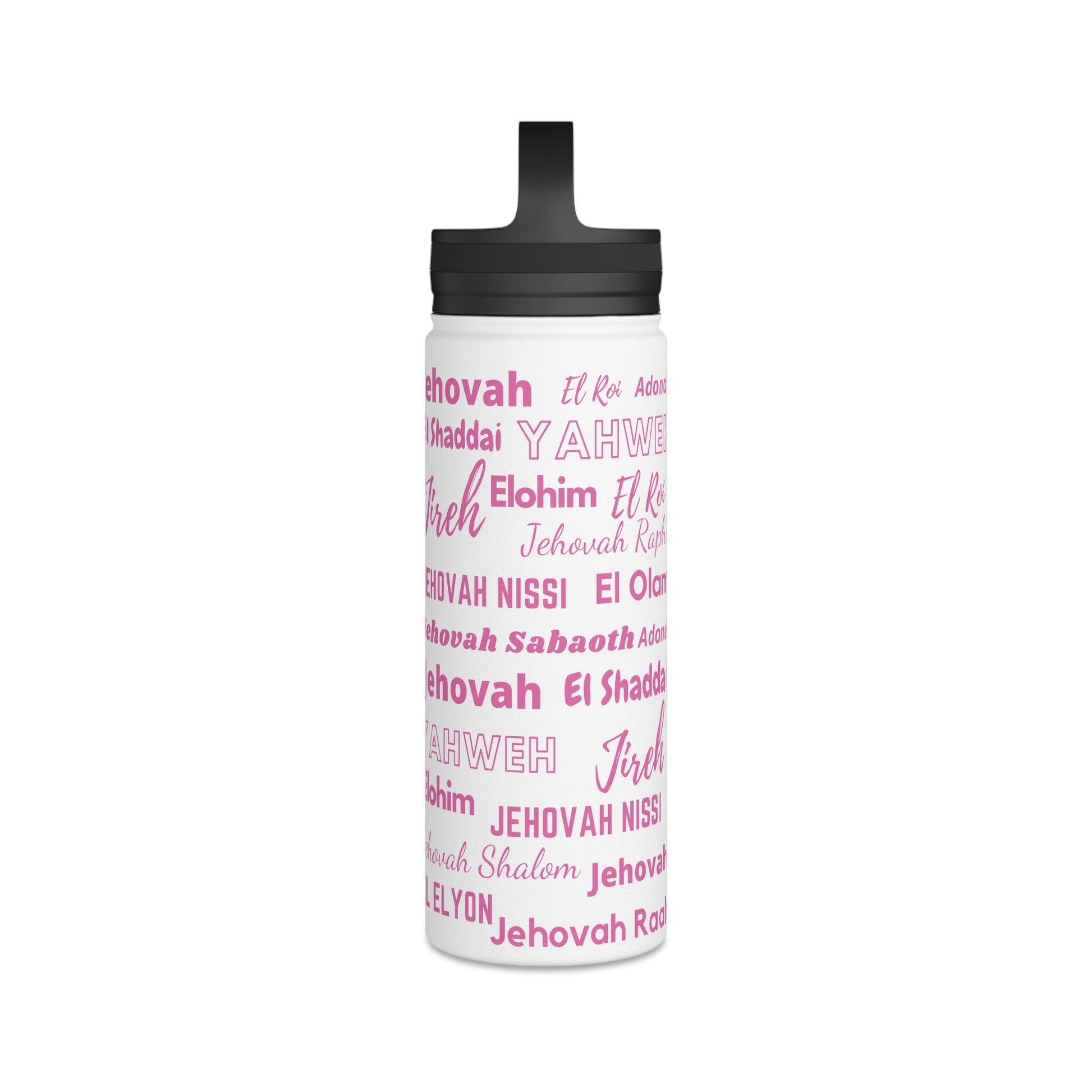 Faith & Wellness Stainless Steel Water Bottle - Pink & White