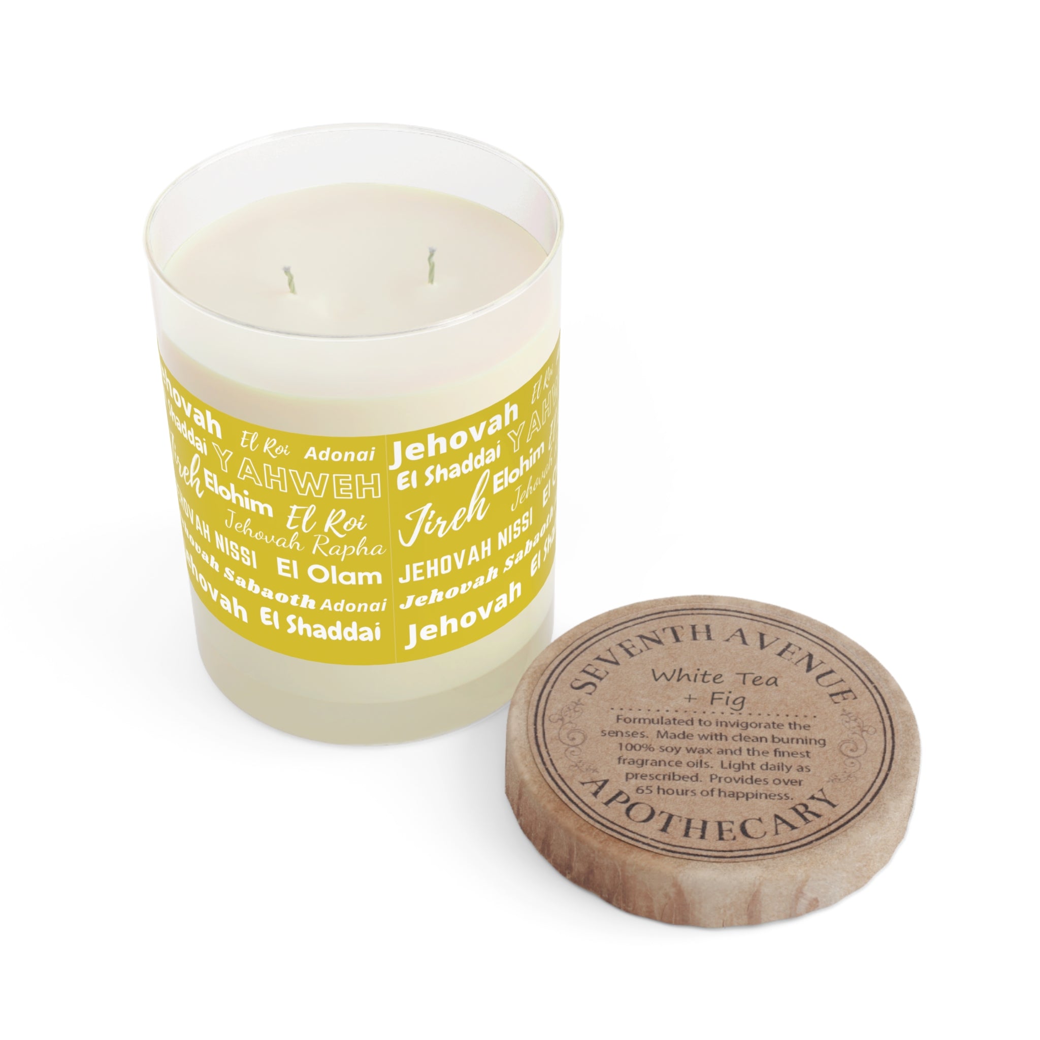 Luxurious & Aromatic Scented Candle - Yellow & White