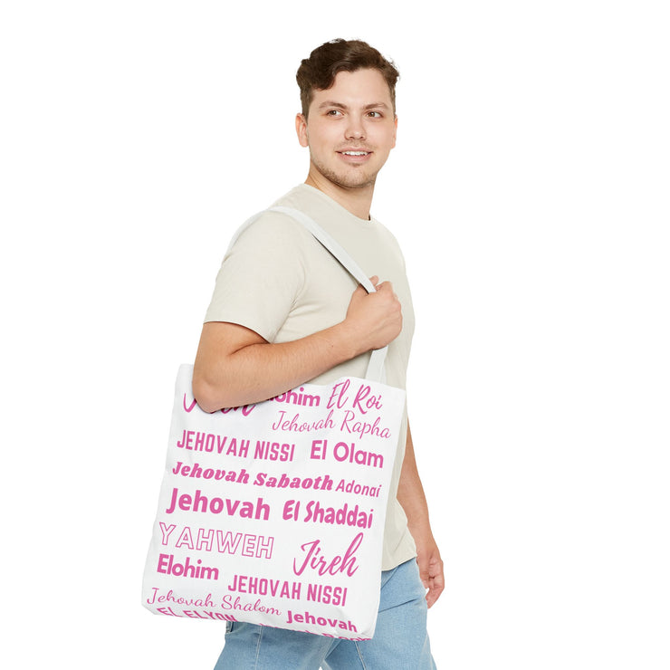 Faith-Inspired Tote Bag with Inspirational Names of God