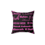 Soft Square Polyester Pillow - Black & Pink