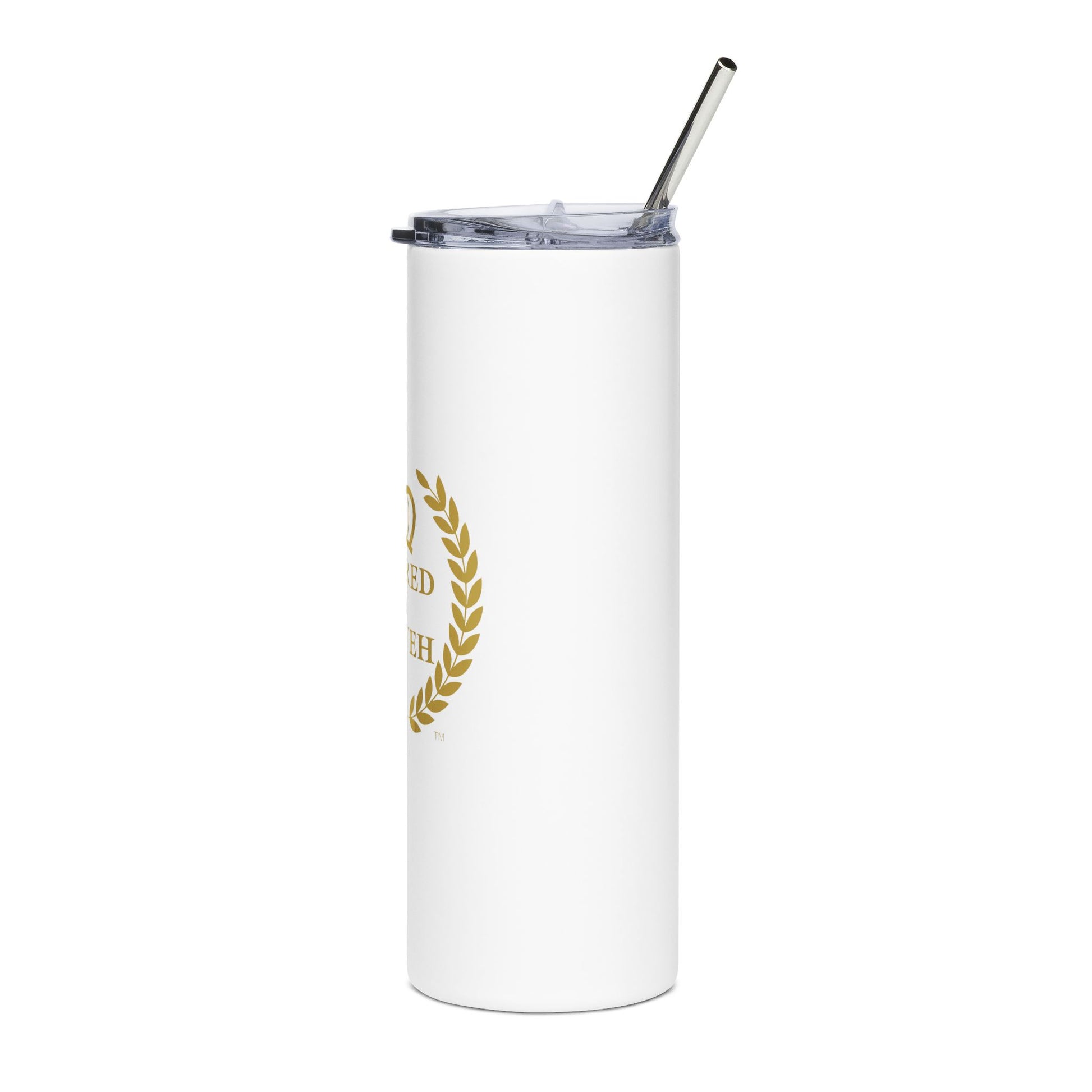 Covered by Yahweh 20 oz Stainless Tumbler - White & Gold