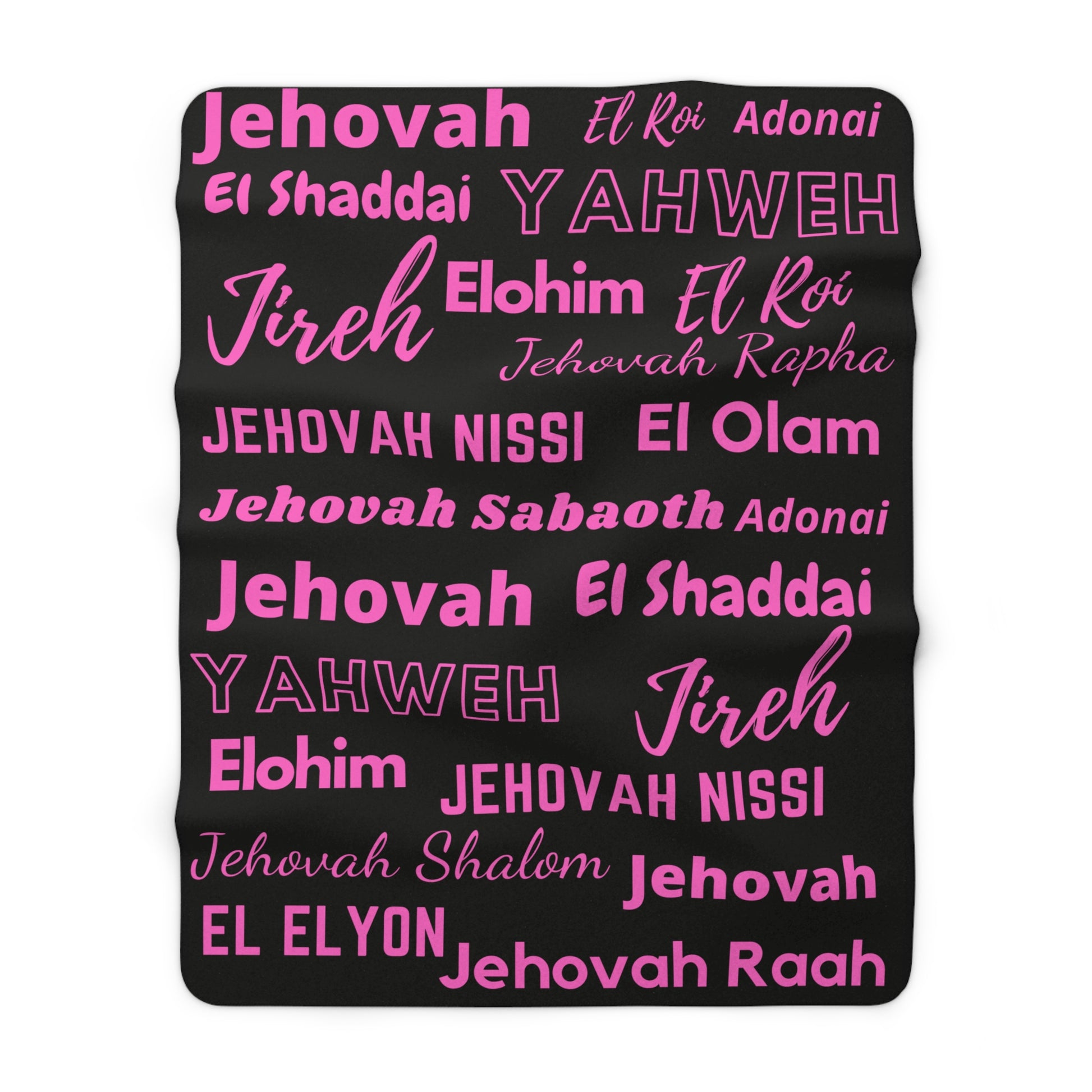 Sherpa Fleece Blanket - Pink & Black