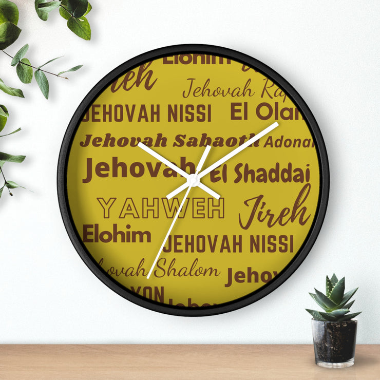 Timeless Grace Wall Clock - Brown & Yellow