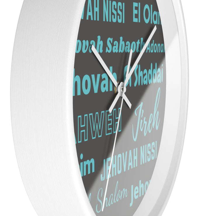 Timeless Grace Wall Clock - Grey & Blue