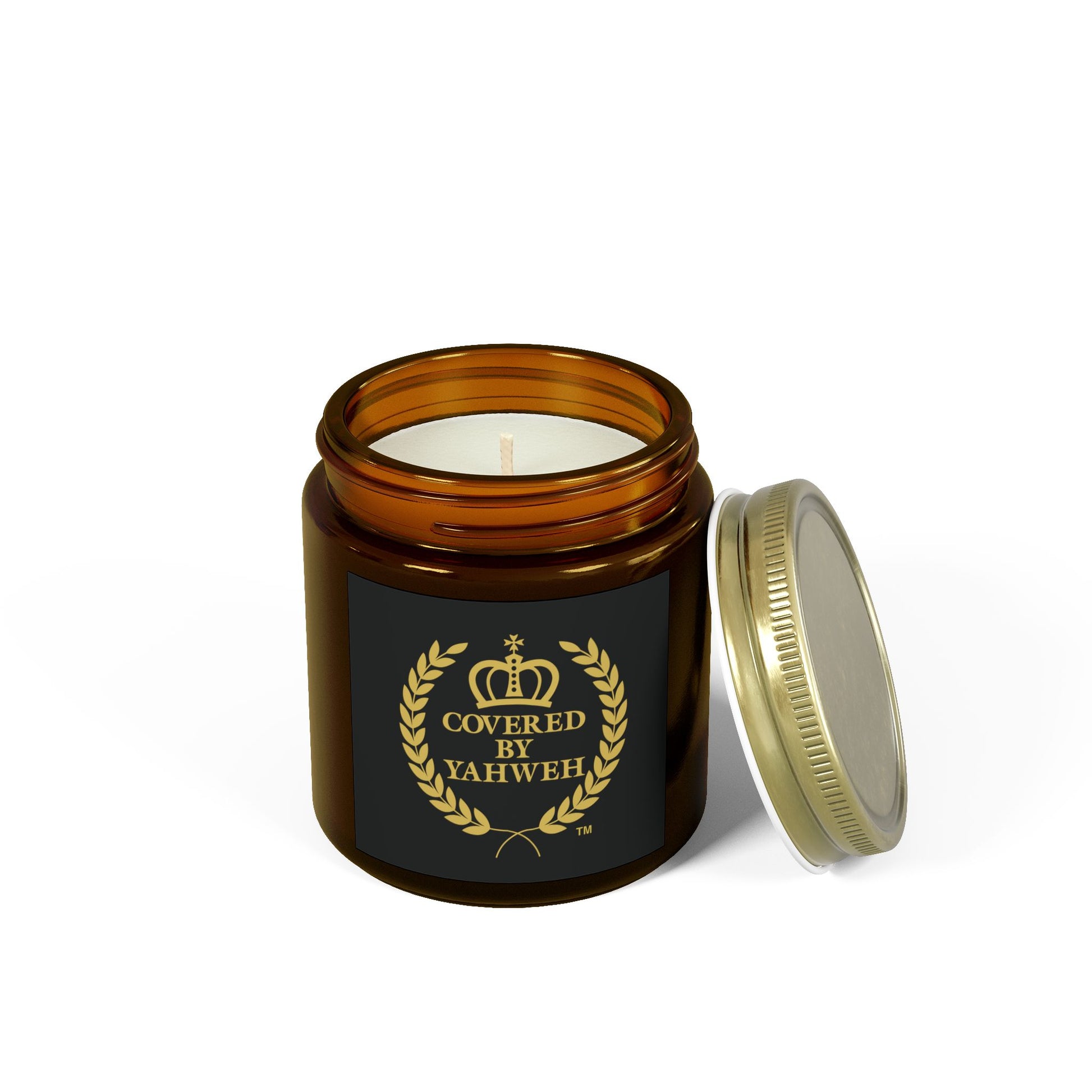 Covered by Yahweh Elegant Scented Candles - Amber Jar