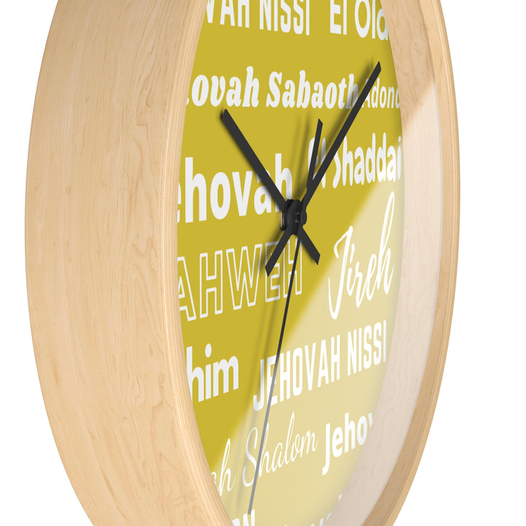 Timeless Grace Wall Clock - Yellow & White