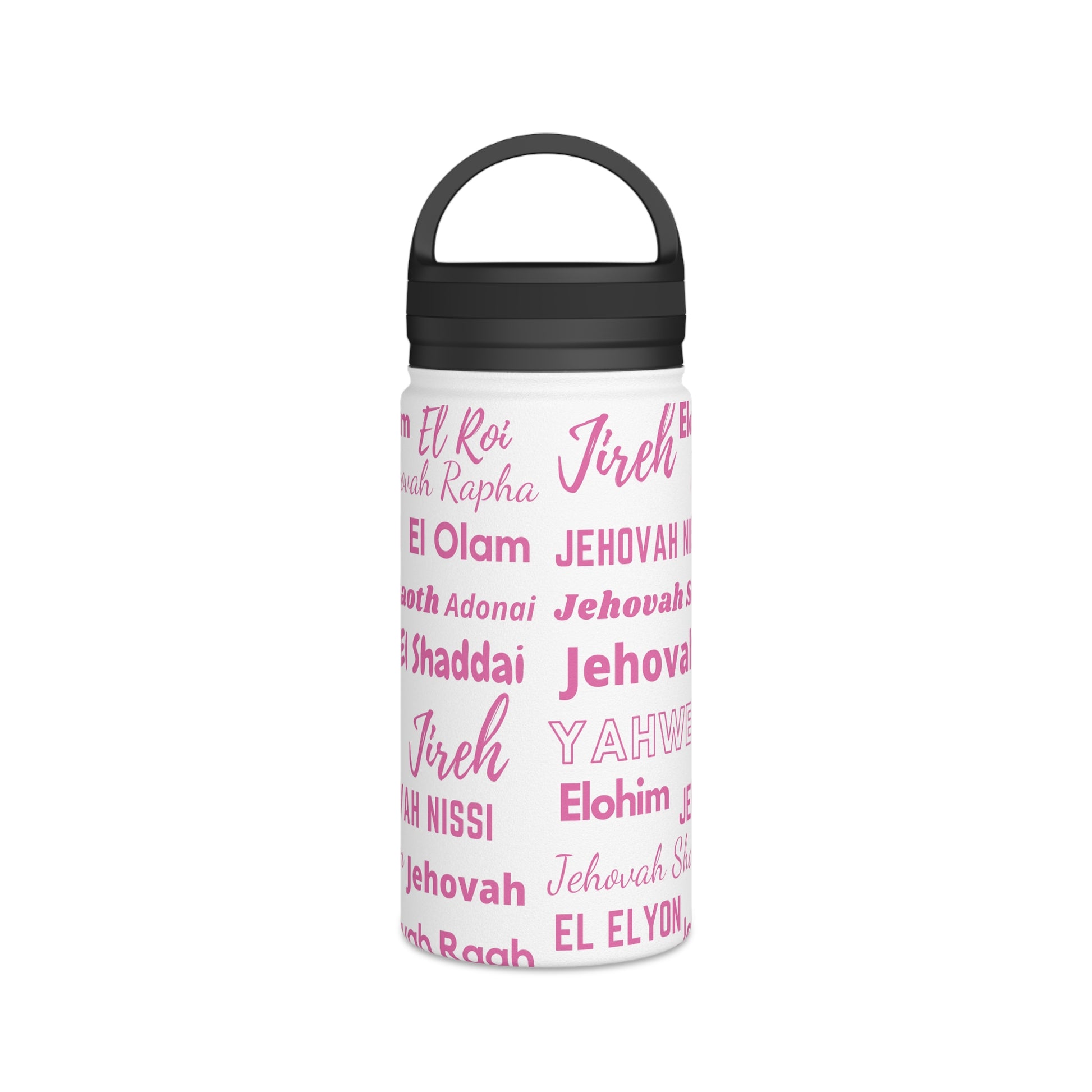 Faith & Wellness Stainless Steel Water Bottle - Pink & White