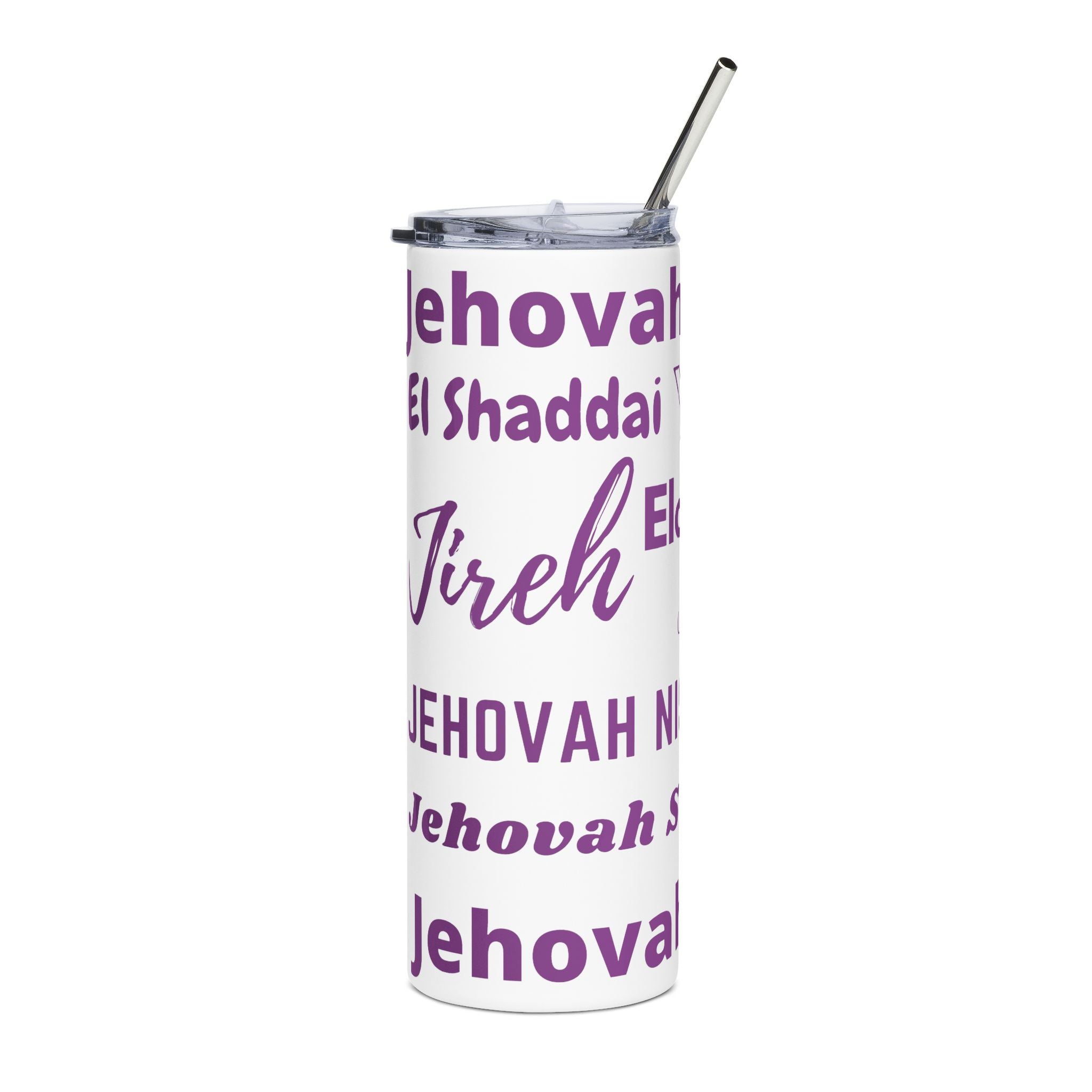 Names of God 20oz Stainless Steel Tumbler - Purple
