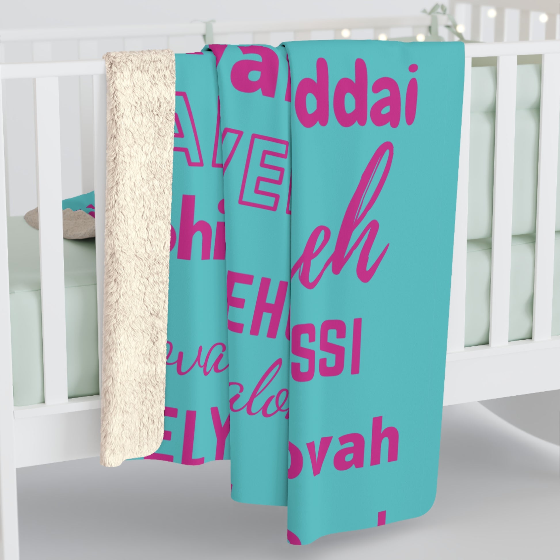 Sherpa Fleece Blanket - Pink & Blue