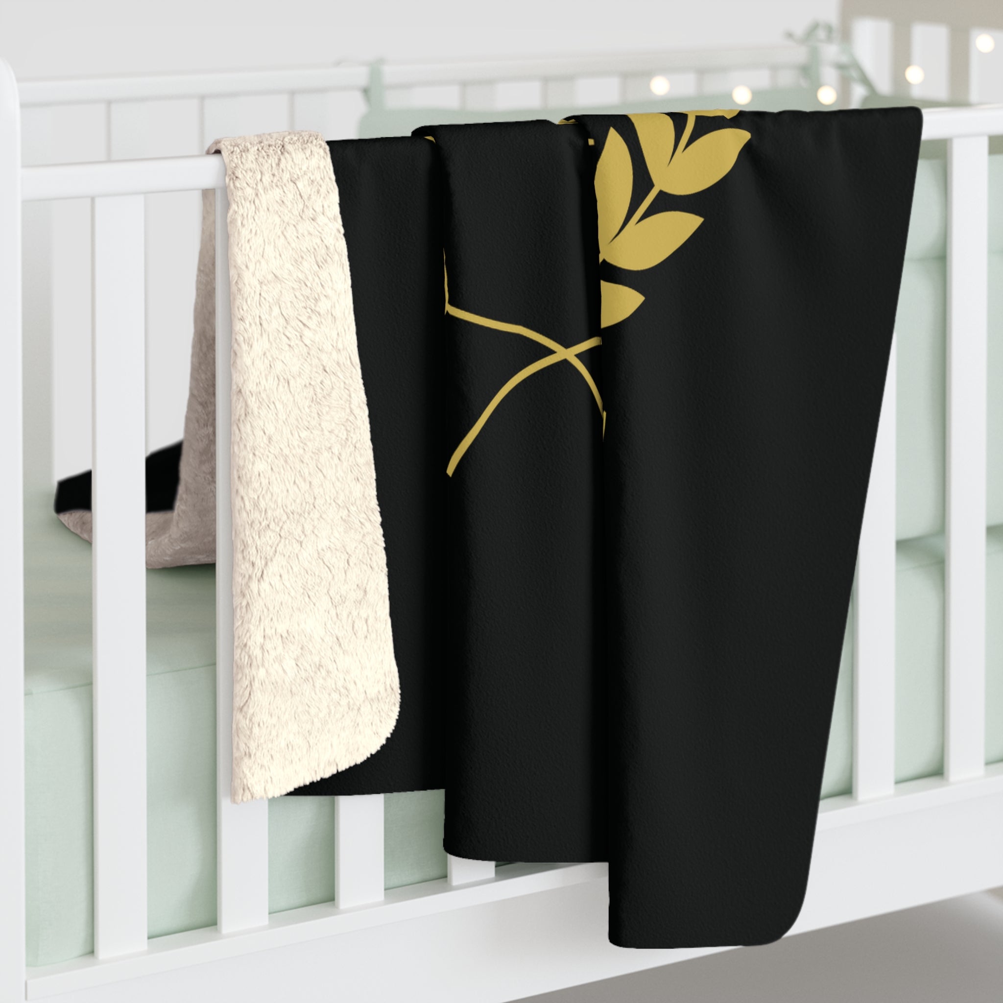 Covered by Yahweh Sherpa Fleece Blanket - Black