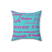 Soft Square Polyester Pillow - Pink & Blue