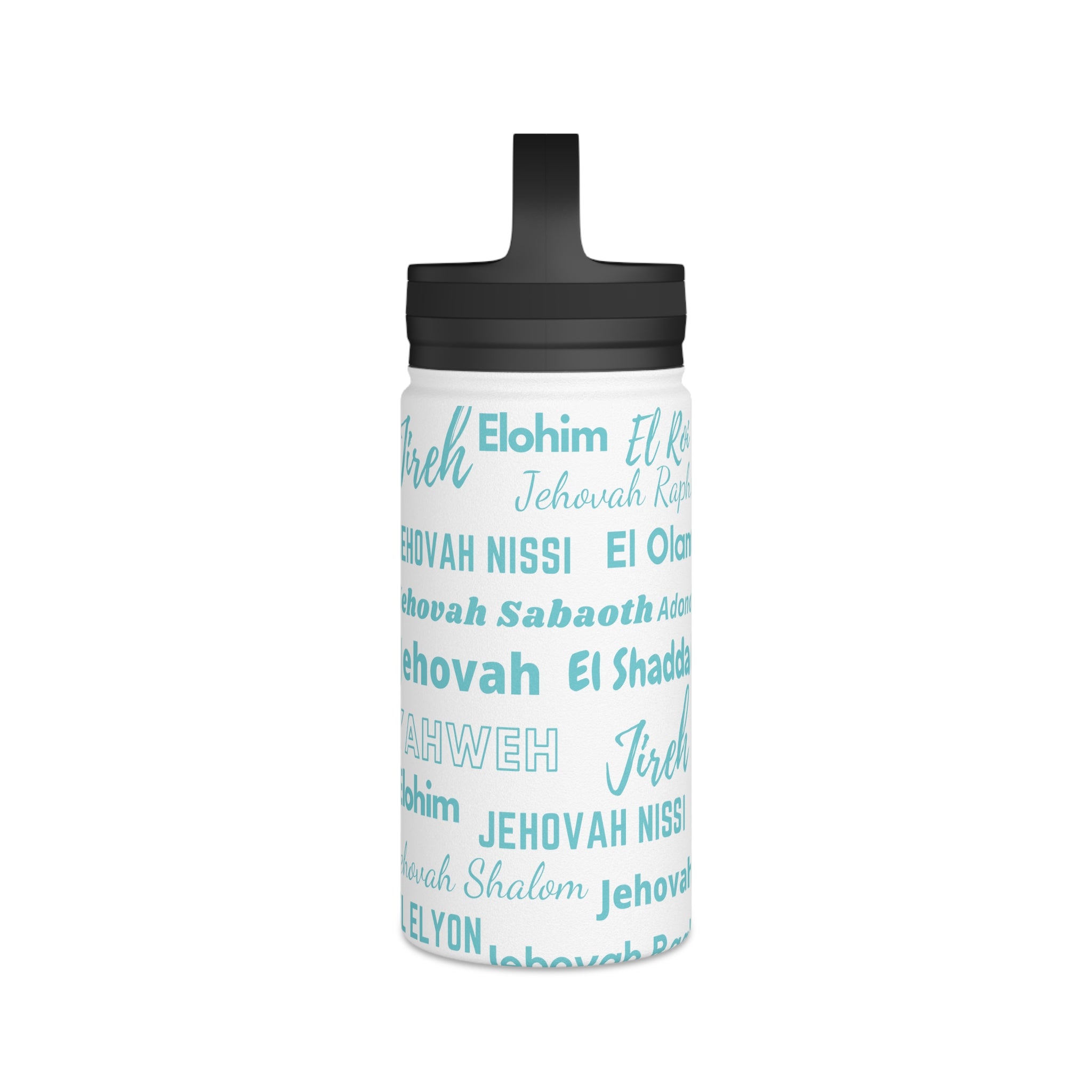 Stainless Steel Wellness Water Bottle - Blue & White