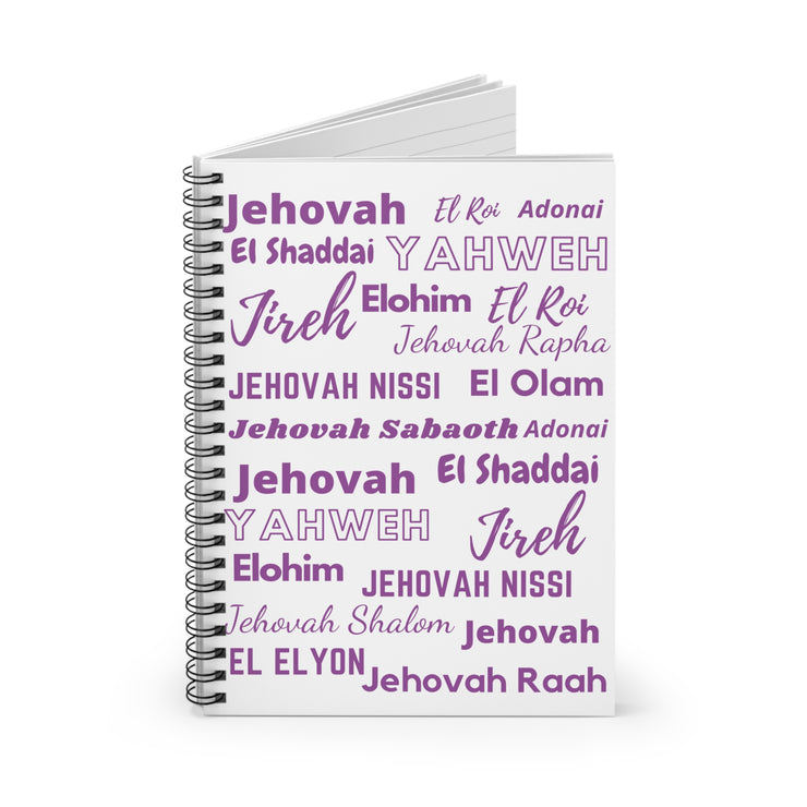 Ruled Spiral Notebook - Perfect for Journaling - White & Purple